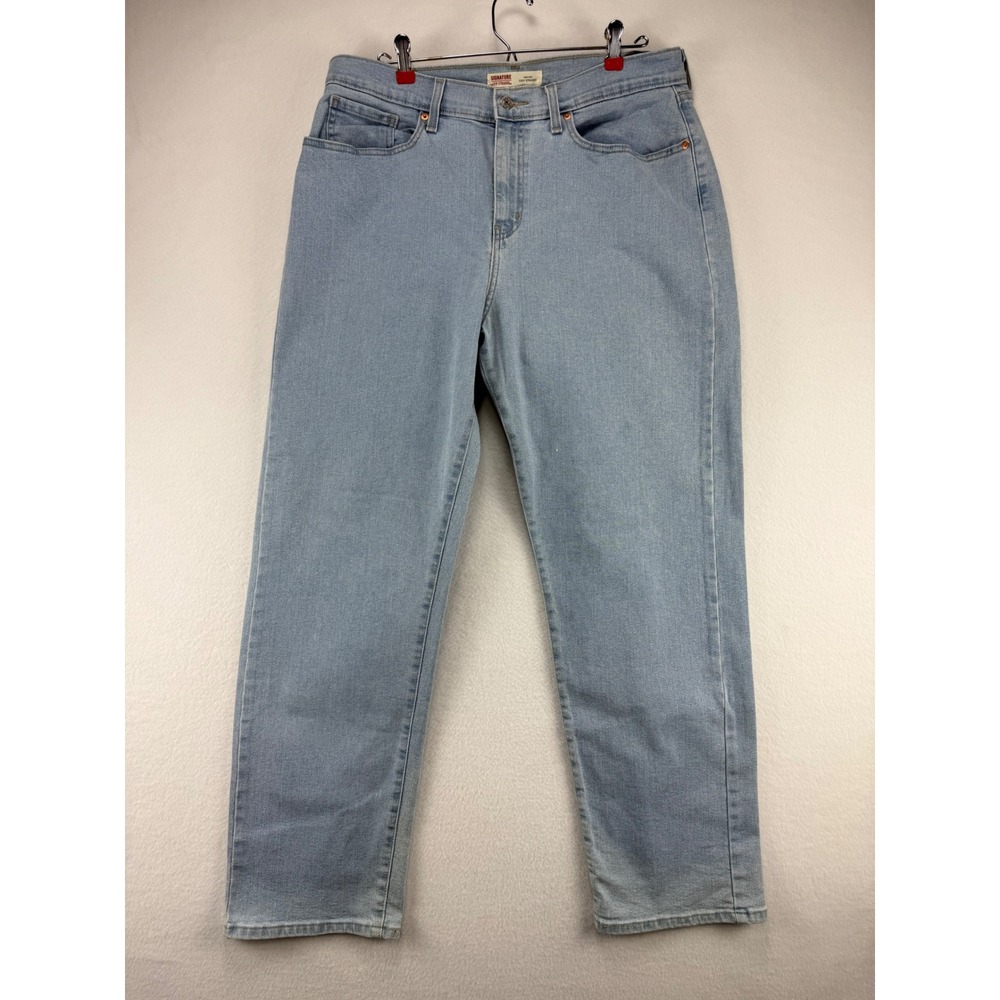 Signature by Levi Strauss Jeans Womens 14 Light Wash Heritage Easy StraightDenim